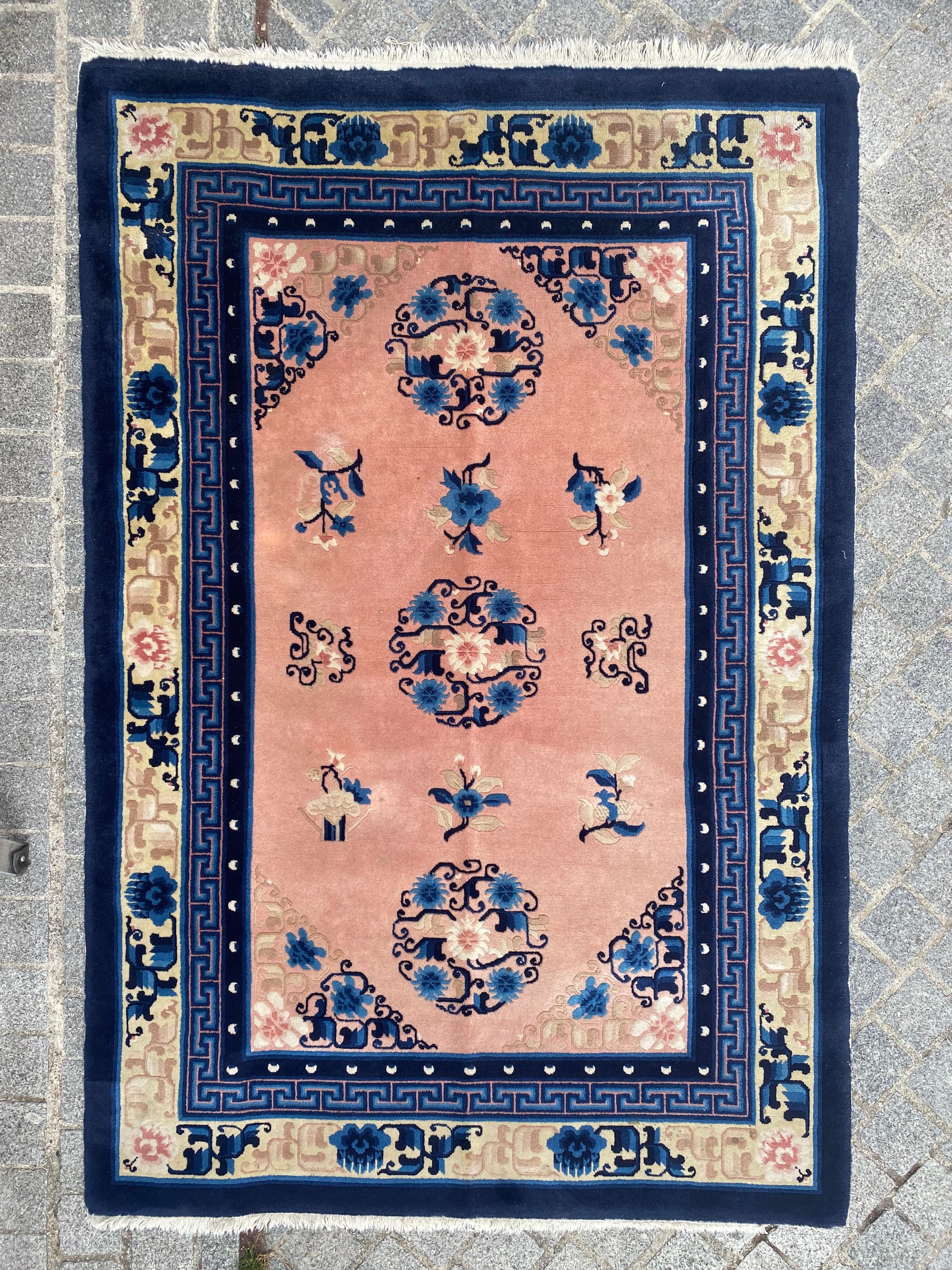 Tapis Vintage d'orient Chine Pékin Fait Main 123x186 cm