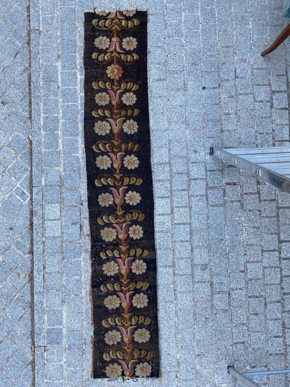 Bande Tapisserie Ancienne Française d'aubusson Antique Fait Main Antiquite 42x236 cm