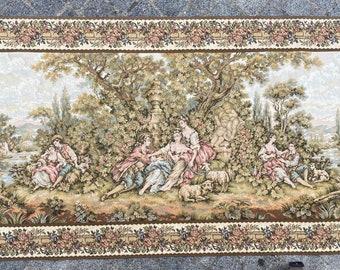 Vintage French tapestry weaving Jaquar 98x211 cm