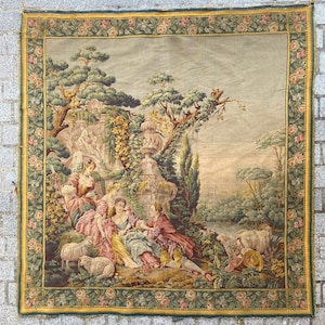 Ancient French Tapestry Jaquar antique Aubusson style 146x154 cm