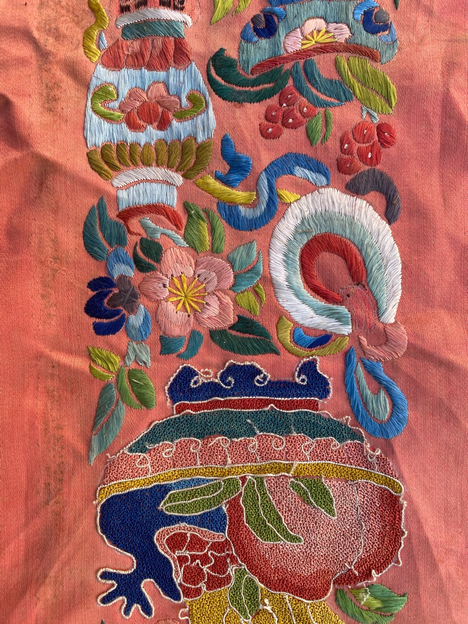 Ancient Chinese Embroidery in Antique Silk 17x88 Cm Etsy New Zealand