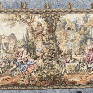 Vintage arazzo francese tessitura Jaquar 118x202 cm