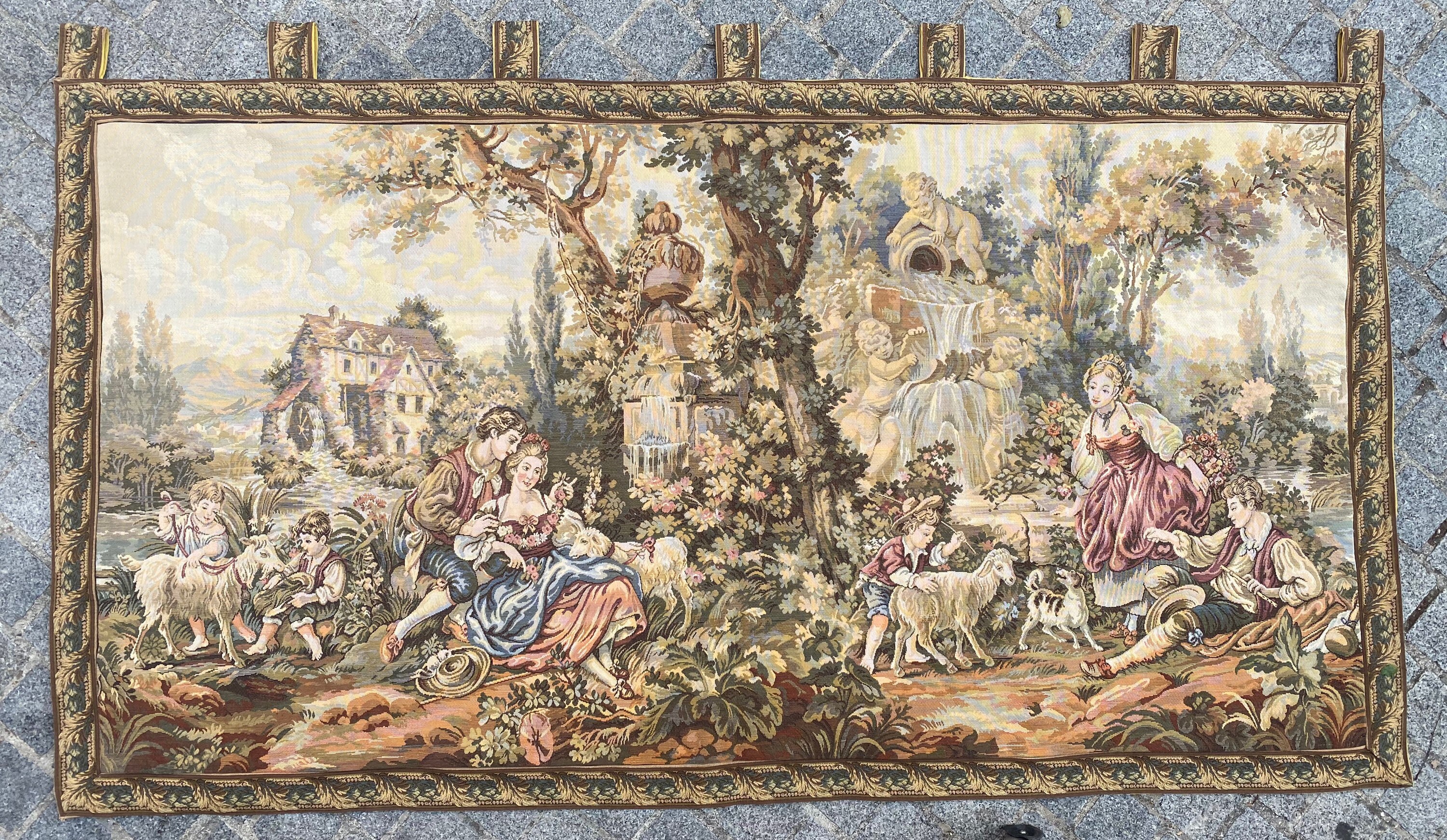Vintage French tapestry weaving Jaquar 118x202 cm