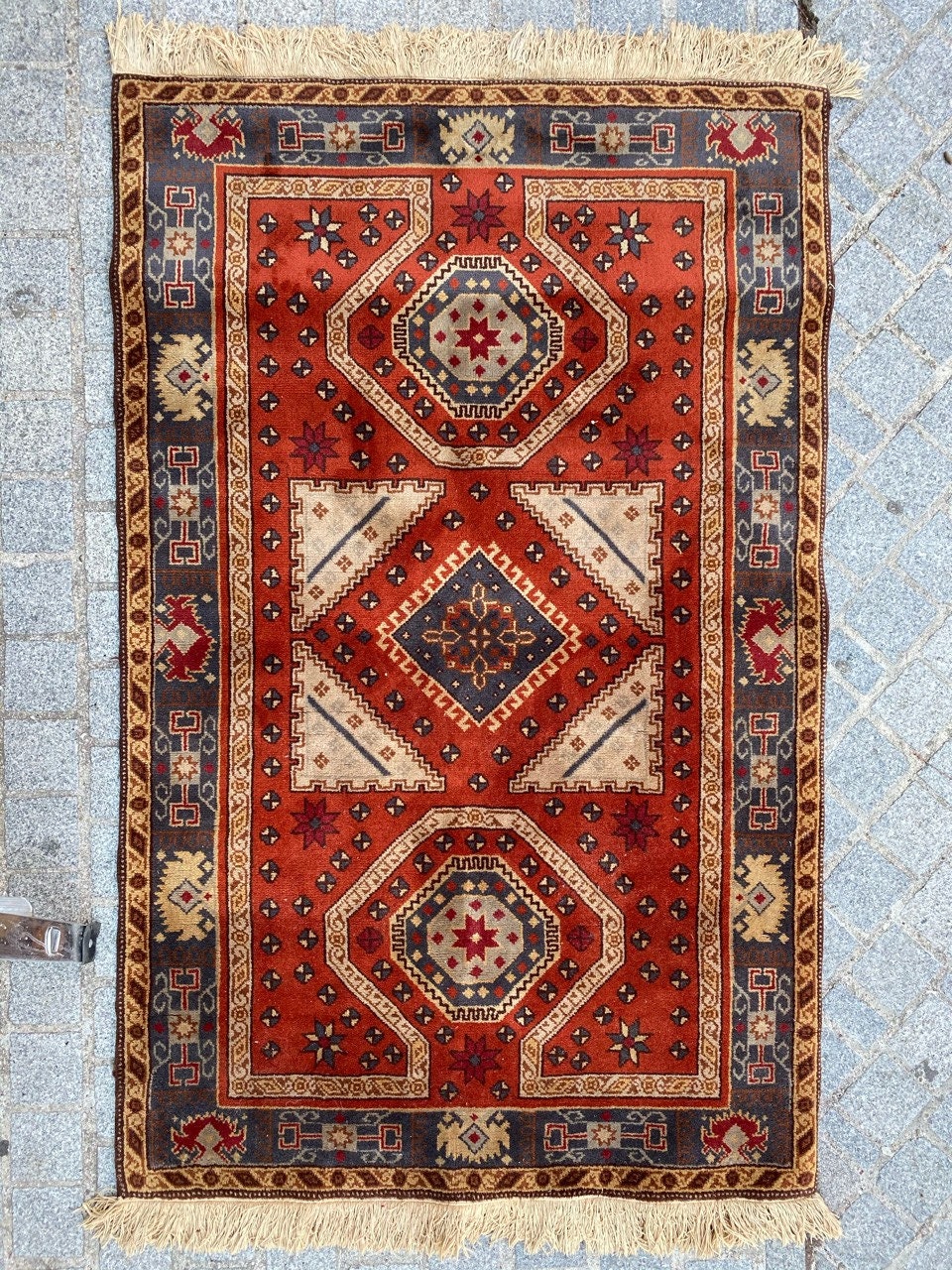 Tapis Vintage Turc Noué Main Antique 100x160 cm