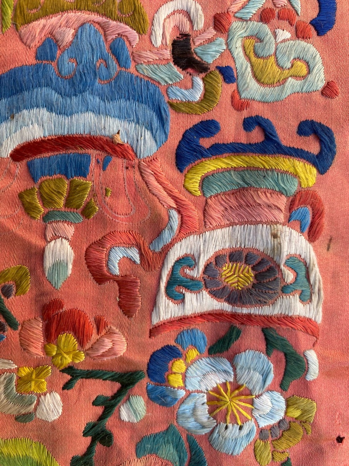 Ancient Chinese Embroidery in Antique Silk 17x88 Cm Etsy New Zealand