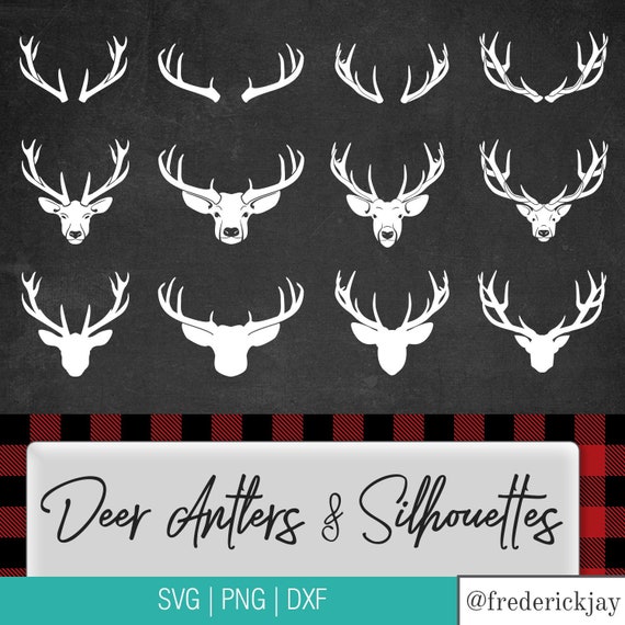 Download Free Deer Head Antlers Silhouette Svg Silohuette Buck Svg Etsy SVG Cut Files