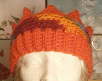 Orange Sunrise Crown Ear Warmer - Handmade Crochet