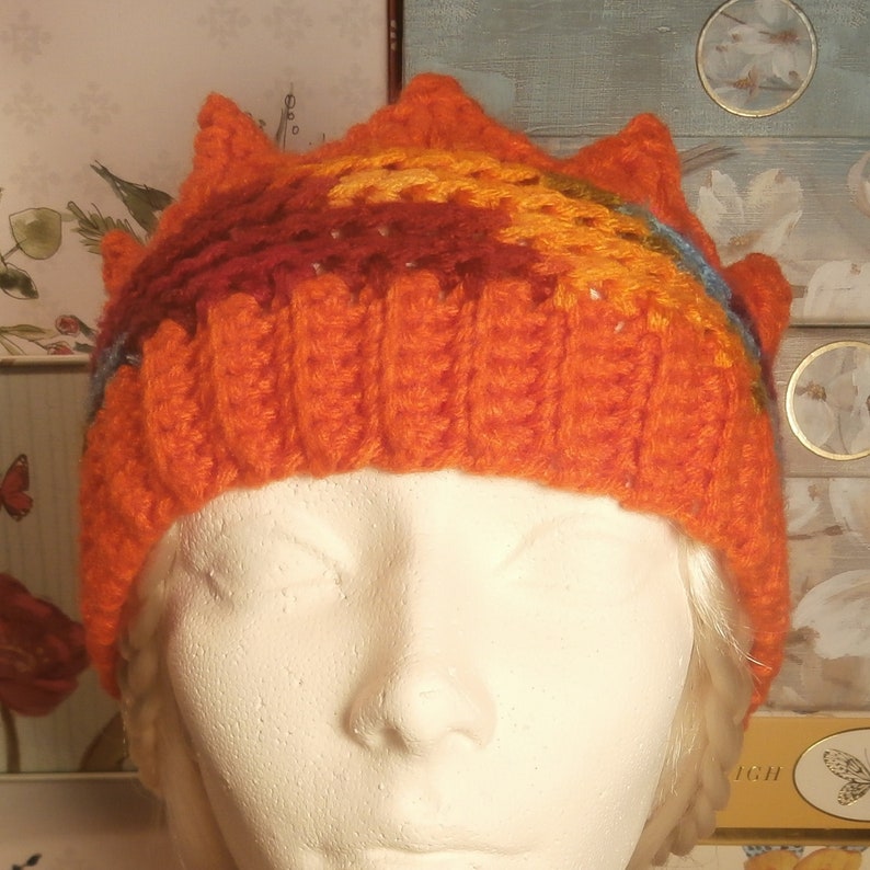 Orange Sunrise Max 85% 100% quality warranty! OFF Crown Ear Handmade Crochet Warmer -