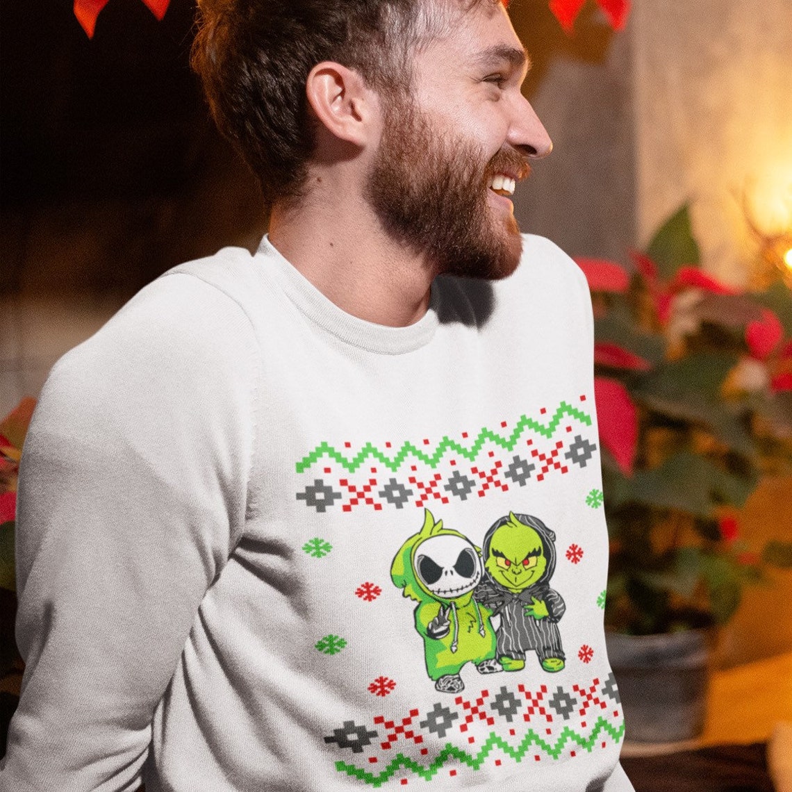 Jack & Grinch Xmas Jumper Adult Christmas Jumper Oragnic Etsy