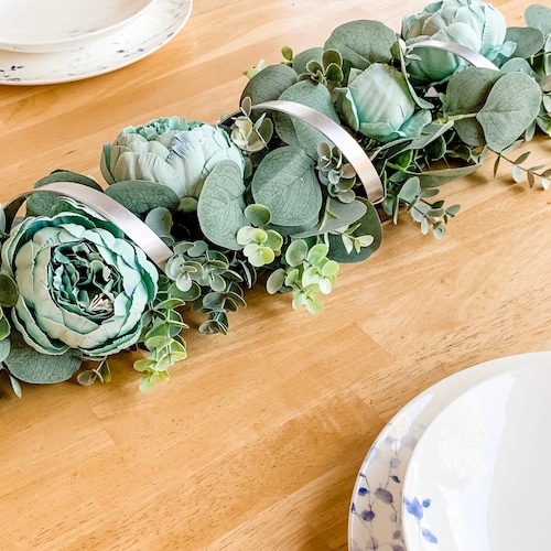 Centerpiece for Dining Room Table Long Floral Garland Mantel - Etsy