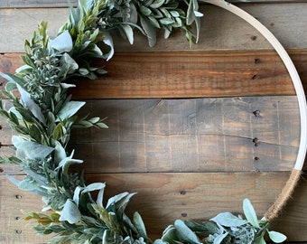 Lambs Ear Boxwood Front Door Wreath, Everyday Home Decor, Multiple Size Options Available