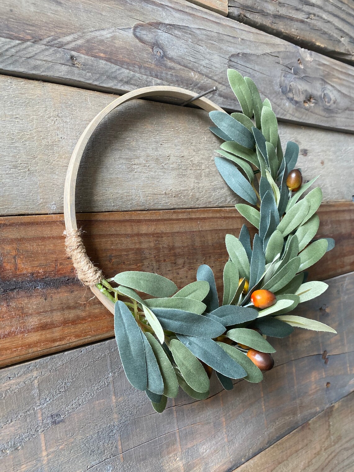 Olive Branch Wreath Greenery Wreath Small Wreath Wooden Etsy
