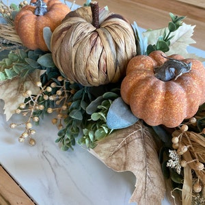 Coffee Table Decor, Fall Dine Table Centerpiece, Autumn Pumpkin Home Decor, Mantel Display, Fall Farmhouse Living Room, Greenery Garland image 4