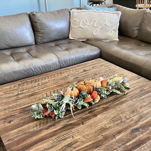 Coffee Table Decor, Fall Dine Table Centerpiece, Autumn Pumpkin Home Decor, Mantel Display, Fall Farmhouse Living Room, Orange White Garland image 10