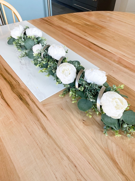 Centerpiece for Dining Room Table Long Floral Garland Mantel - Etsy