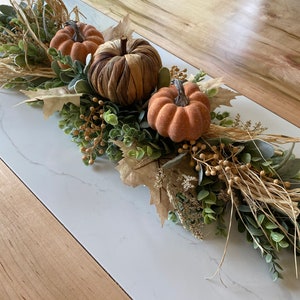 Coffee Table Decor, Fall Dine Table Centerpiece, Autumn Pumpkin Home Decor, Mantel Display, Fall Farmhouse Living Room, Greenery Garland image 6