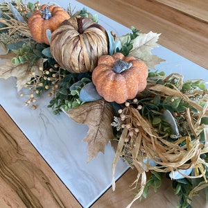 Coffee Table Decor, Fall Dine Table Centerpiece, Autumn Pumpkin Home Decor, Mantel Display, Fall Farmhouse Living Room, Greenery Garland image 2