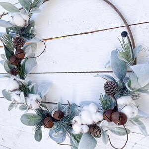 Winter Hoop Wreath, Christmas Wreath, Small Berry Lambs Ear Wreath ...