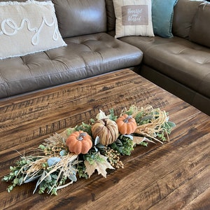 Coffee Table Decor, Fall Dine Table Centerpiece, Autumn Pumpkin Home Decor, Mantel Display, Fall Farmhouse Living Room, Greenery Garland image 3
