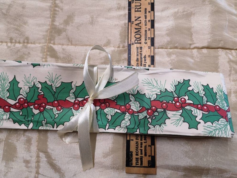 Christmas. Vintage wired florists paper ribbon