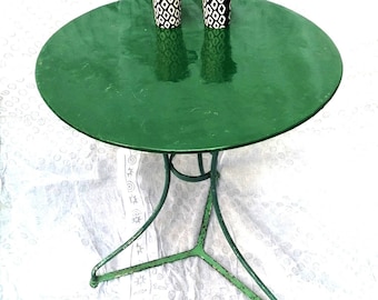 Antique French 1900's Metal Bistro, Garden or Side Table from South West France  -  wonderful elegance and unique style !