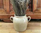 Antique French LARGE Stoneware pot or jar used for duck Confit or salting, Utensils, Artist, Vase, Kitchenalia, French Farmhouse Cuisine