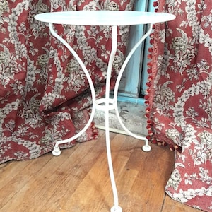 Antique French Bistro Table: 1900s Terrace Garden Side Table