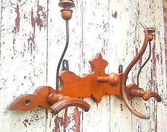 Antique French Faux Bamboo Coat Rack: Belle Epoque Hallway Decor