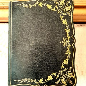 Antique French Missel Prayer Book: Gilt Leather Bound, Religious Cards