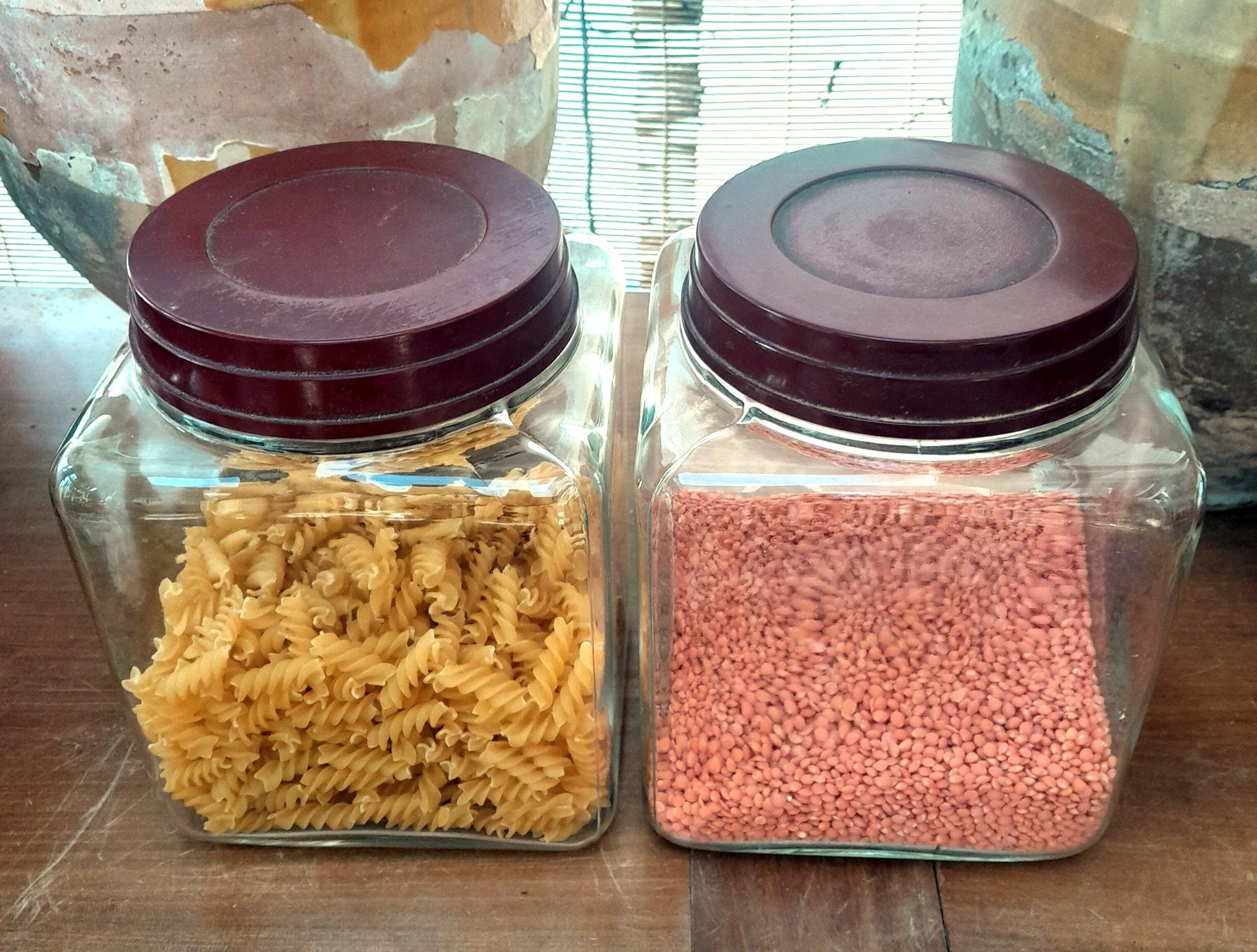 Lot De 3 Bocaux Arrondis En Verre Avec Cuillères En Bois – 450 Ml, 800