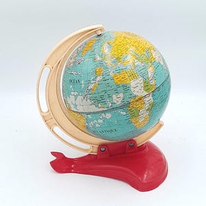 Vintage French mid century earth Globe 1950's French Mappemonde