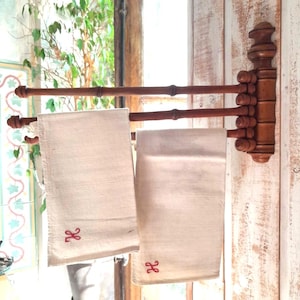 Antique FRENCH Towel Rack Hanger, 3 Rail  Faux Bamboo, 1920&#39;s Bathroom, Kitchen Home Deco, French Bathroom Belle Epoque, Shabby Chic decor !