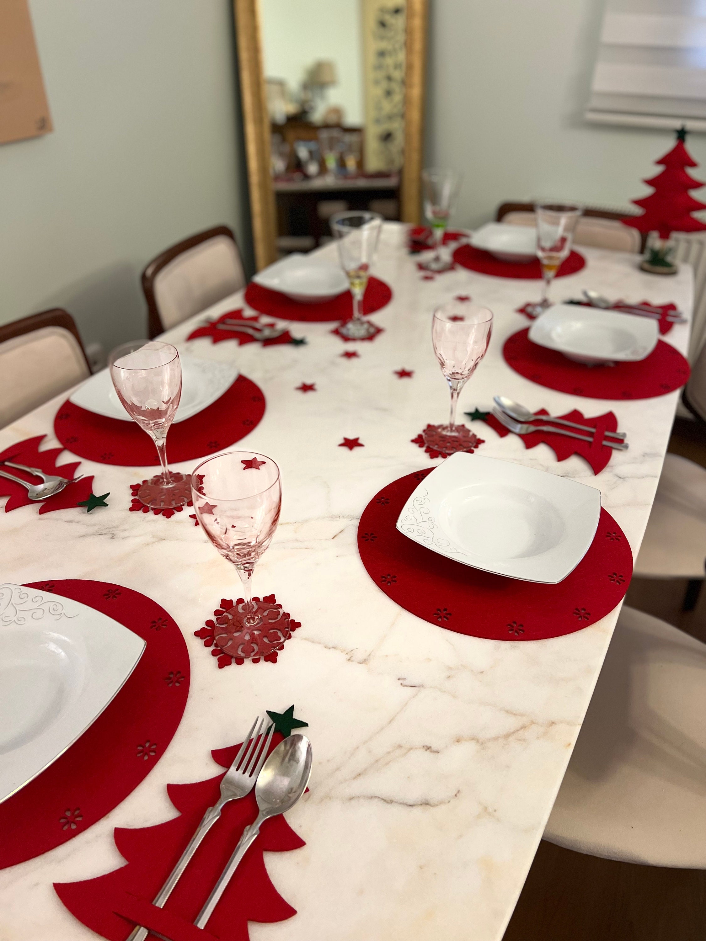 Red Placemats/modern Placemats / Table Mat / Home Decor / Table Place