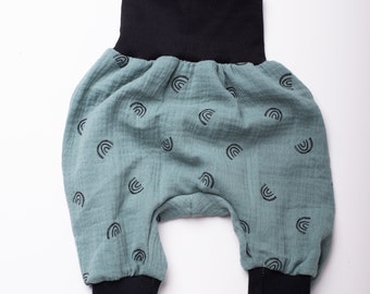 Pantalon bébé en mousseline pantalon bébé coton arc-en-ciel