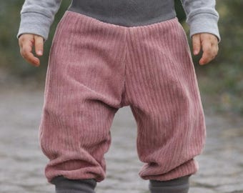 Pantalones de pana para bebés hechos a mano: naturales y de una belleza atemporal Pantalones de pana para bebés y niños Bloomers de pana Jersey de algodón elástico Pantalones para bebés Pantalones