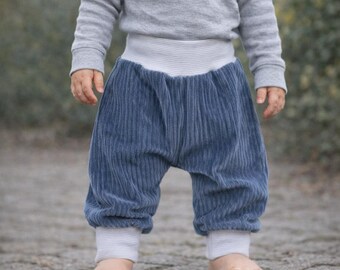Corduroy babybroekjes, bloomer van corduroy, stretch jersey, katoenen babybroekjes