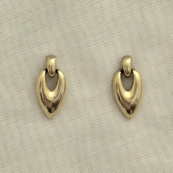 Gold Dangle Stud Earrings - image 1
