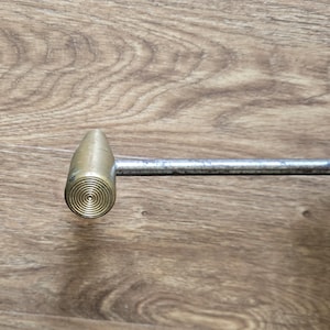 Rare Vintage Brass-Head Hammer with Extra Long Steel Shaft