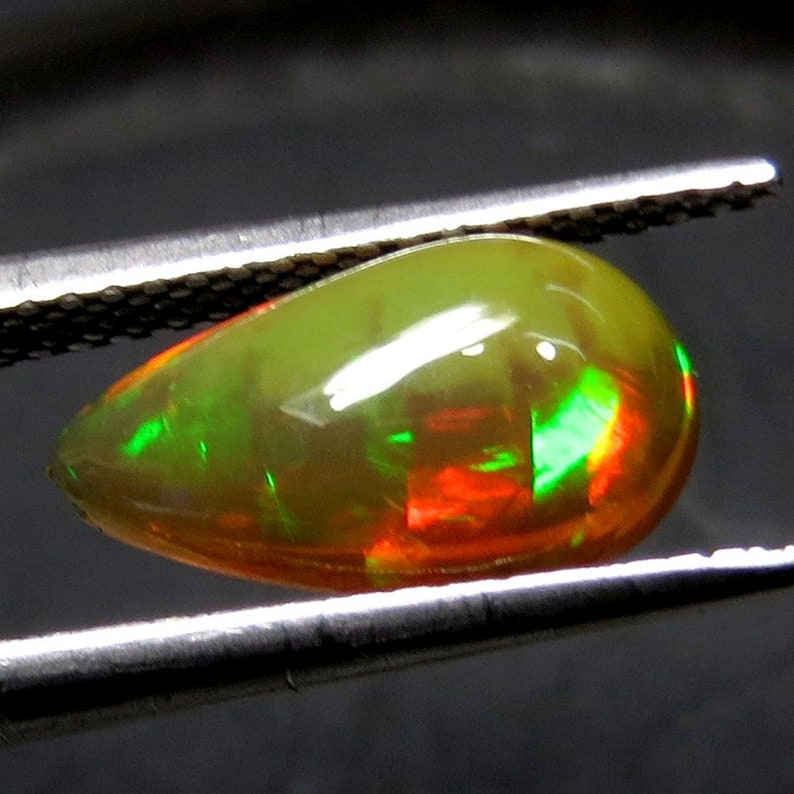 1.5 Cts 100/% Natural Ethiopian Opal Cabochon Multi Color Fire AAA++ Quality Opal Cabochon Gemstone Size 12x6.5x4.5 Pear Shape Free Shipping
