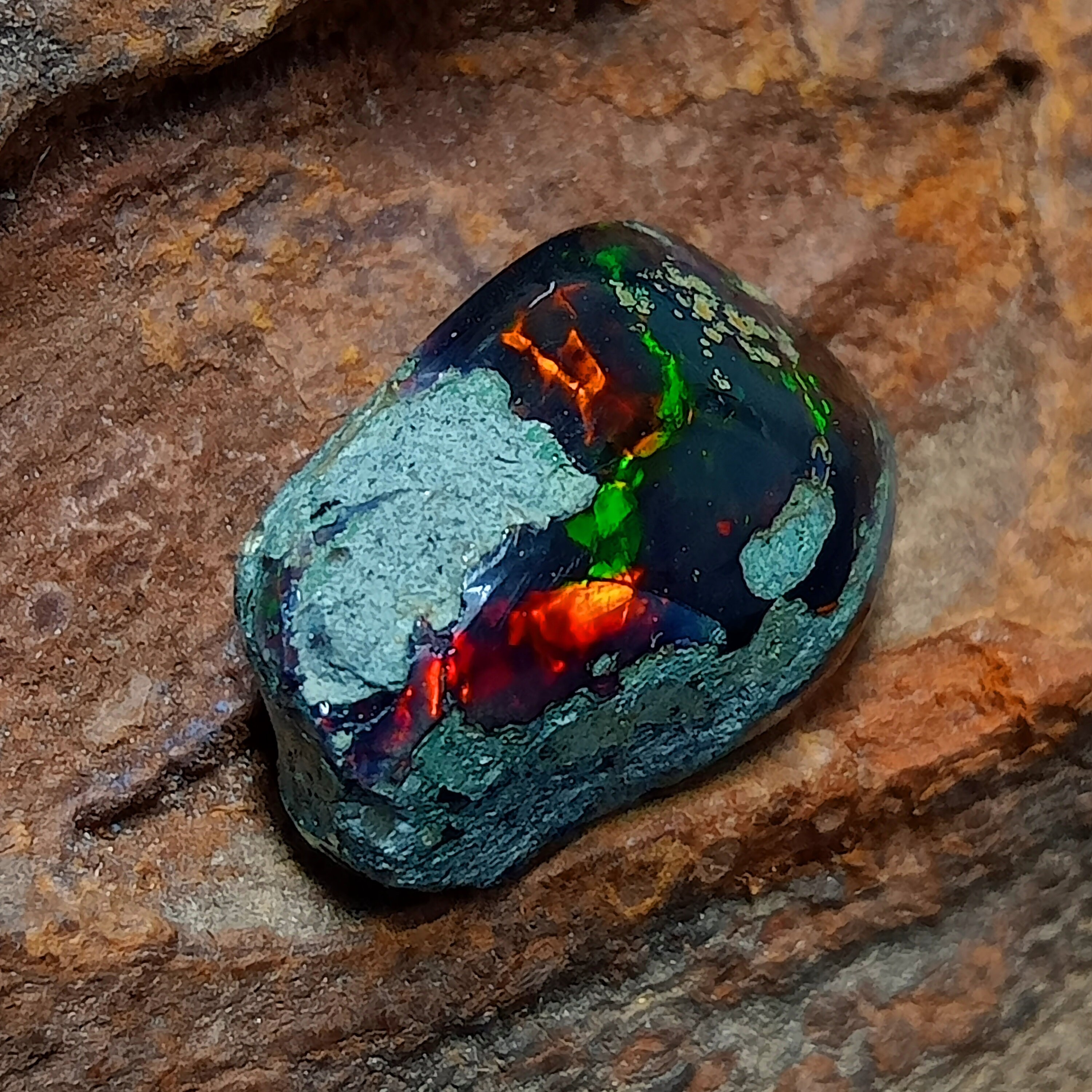 Raw black shop opal stone