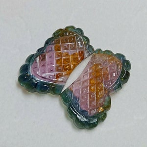 TOURMALINE Bio Pink Tourmaline Carved Gemstone Tourmaline 1 Pair For Jewelry Gemstone Tourmaline Carved Size 24x11 MM Tourmaline Earring Use