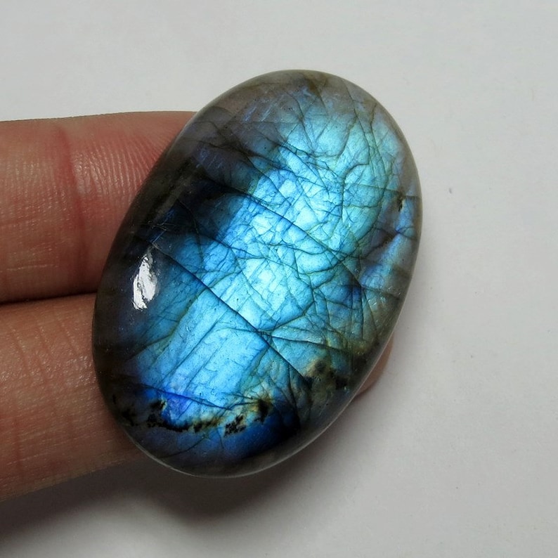 40/% OFF Natural Amazing AAA Labradorite Blue Flashy Cabochon Loose Gemstone 88.9 Cts Labradorite Size 44x30x7 mm Oval Shape Free Shipping