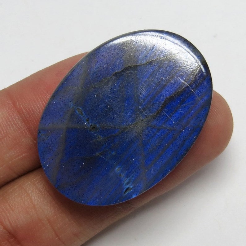 40/% OFF Natural Beautiful Blue Labradorite Flashy Fire Cabochon Loose Gemstone 68.2 Cts Labradorite Size 38x27x8 mm Oval Shape Free Shipping