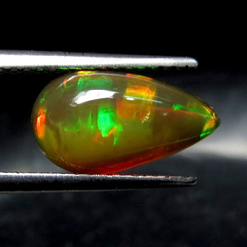 1.5 Cts 100/% Natural Ethiopian Opal Cabochon Multi Color Fire AAA++ Quality Opal Cabochon Gemstone Size 12x6.5x4.5 Pear Shape Free Shipping