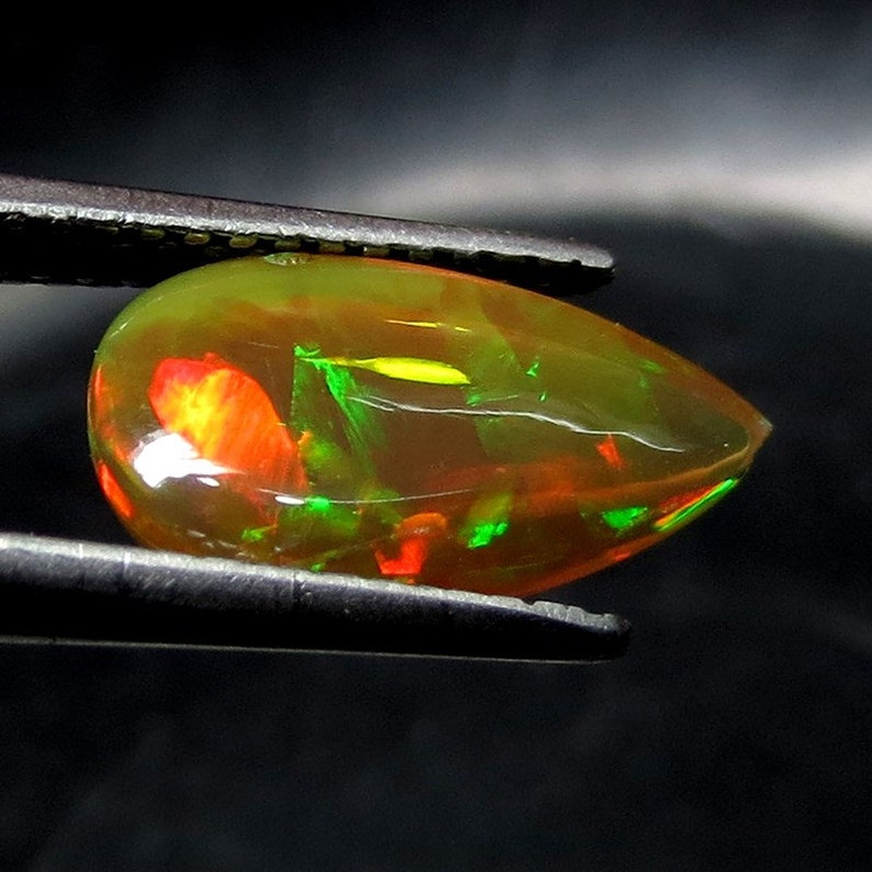 1.5 Cts 100/% Natural Ethiopian Opal Cabochon Multi Color Fire AAA++ Quality Opal Cabochon Gemstone Size 12x6.5x4.5 Pear Shape Free Shipping