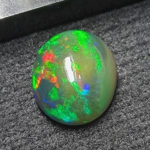 Ethiopian Black Opal Cabochon: Oval Loose Gemstone, 2.50 ct