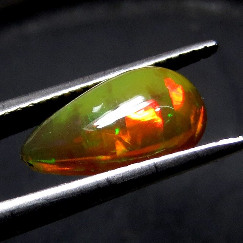 1.5 Cts 100/% Natural Ethiopian Opal Cabochon Multi Color Fire AAA++ Quality Opal Cabochon Gemstone Size 12x6.5x4.5 Pear Shape Free Shipping