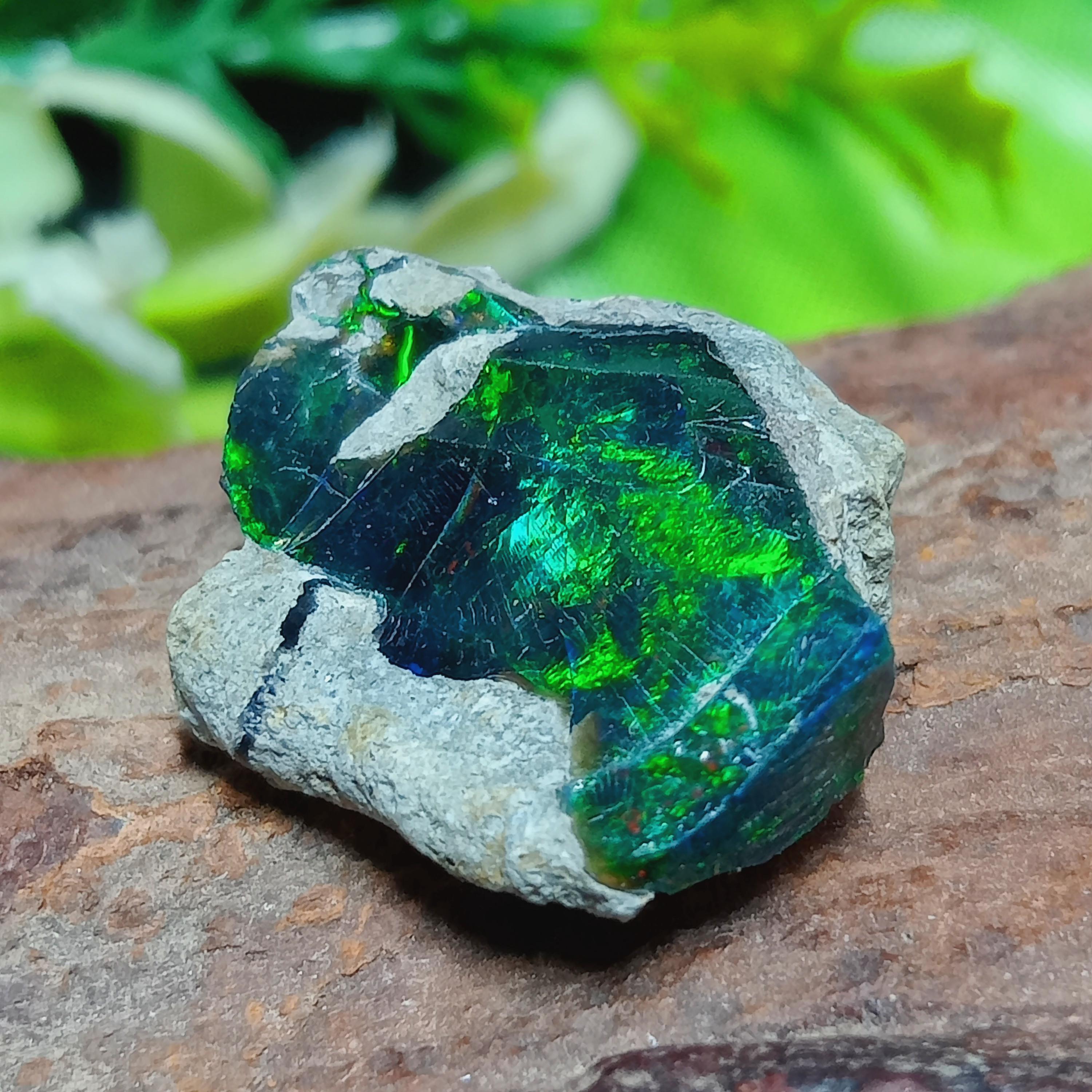 NATUREL OPAL GEMSTONE, 22x19mm Black rough , 17.5Ct Brut