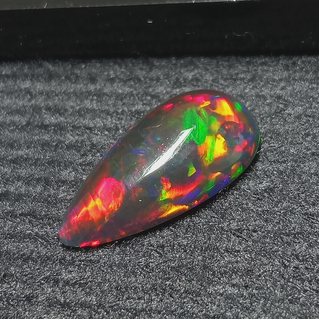 Top Amazing Black Smoked Opal, Matrix Fire Black Opal Cabochon, Size ...