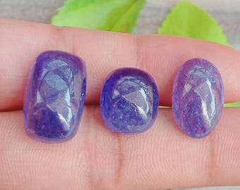 Natural Tanzanite Cabochon Gemstone Lot: Mix Shape, Luster Base (44.40 Cts)